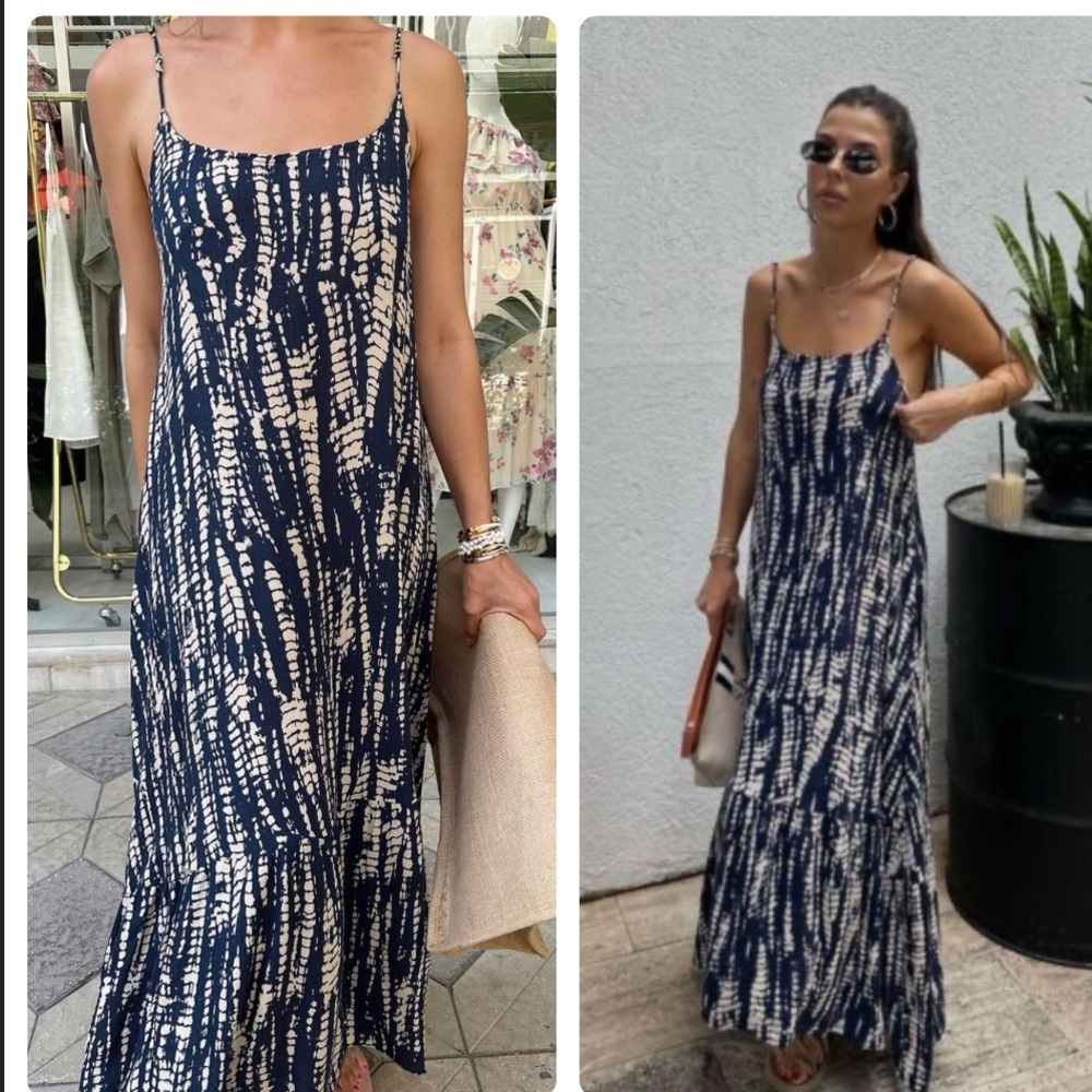 Zara NWT tie dye print midi dress